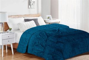 DIMcol Κουβέρτα Coral Fleece Jacquard Brick 03 220X240 Petrol 100% Polyester