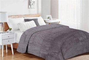 DIMcol Κουβέρτα Coral Fleece Jacquard Brick 06 160X220 Grey 100% Polyester