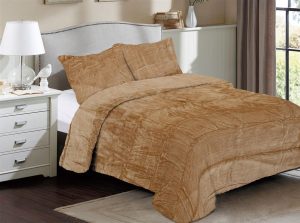 DIMcol Κουβέρτα Coral Fleece Solid 02 160X220 Beige 100% Polyester