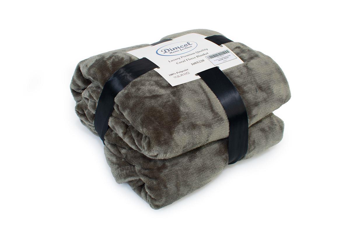 DIMcol Κουβέρτα Coral Fleece Solid 07 160X220 Olive 100% Polyester - Image 2