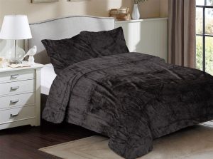 DIMcol Κουβέρτα Coral Fleece Solid 08 160X220 Grey-Black 100% Polyester