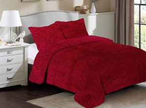 DIMcol Κουβέρτα Coral Fleece Solid 04 220X240 Bordeaux 100% Polyester