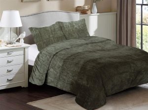DIMcol Κουβέρτα Coral Fleece Solid 07 220X240 Olive 100% Polyester