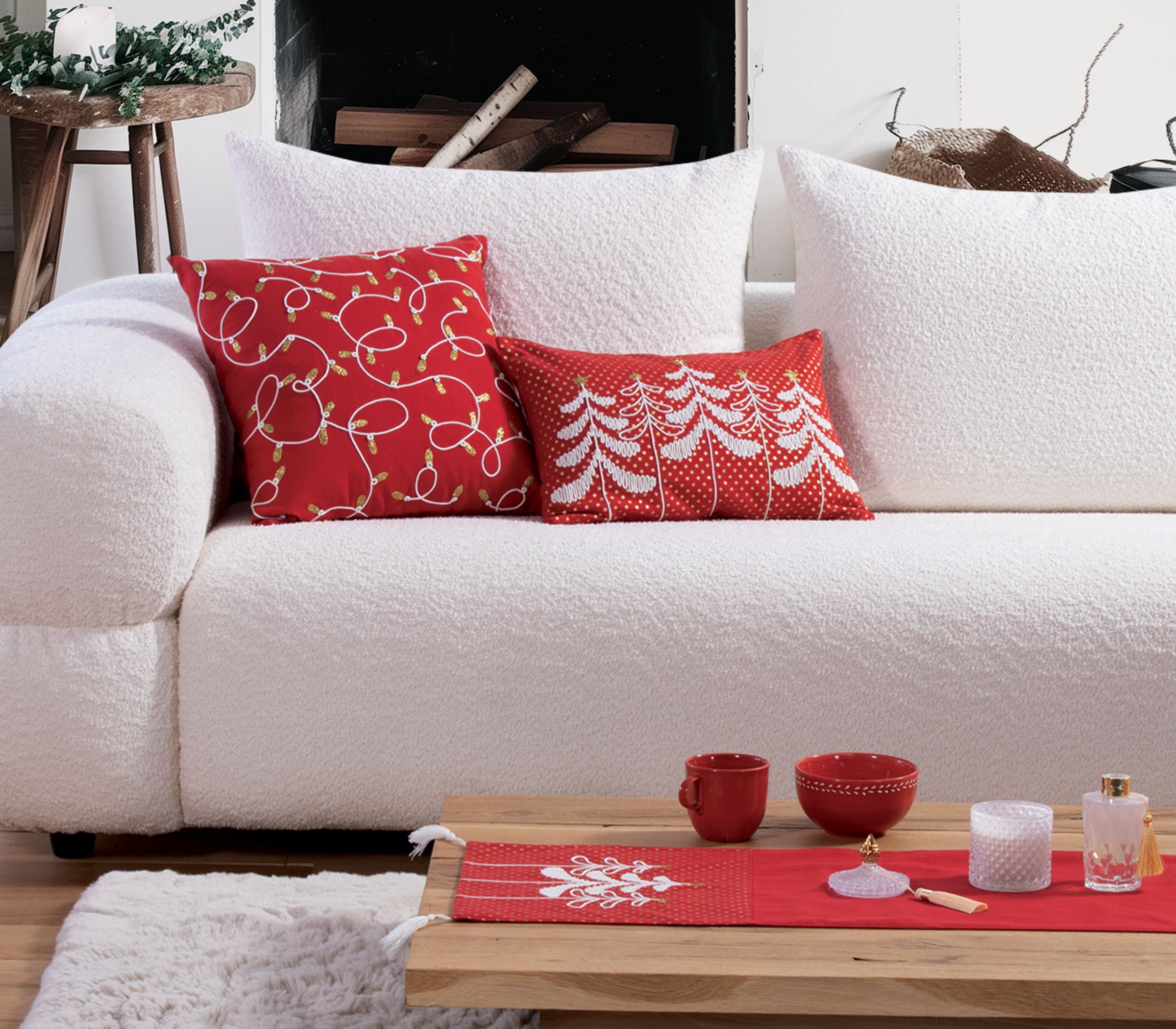 Nef-Nef Homeware Runner Elegant Christmas Lights 33x150 RED - Image 2