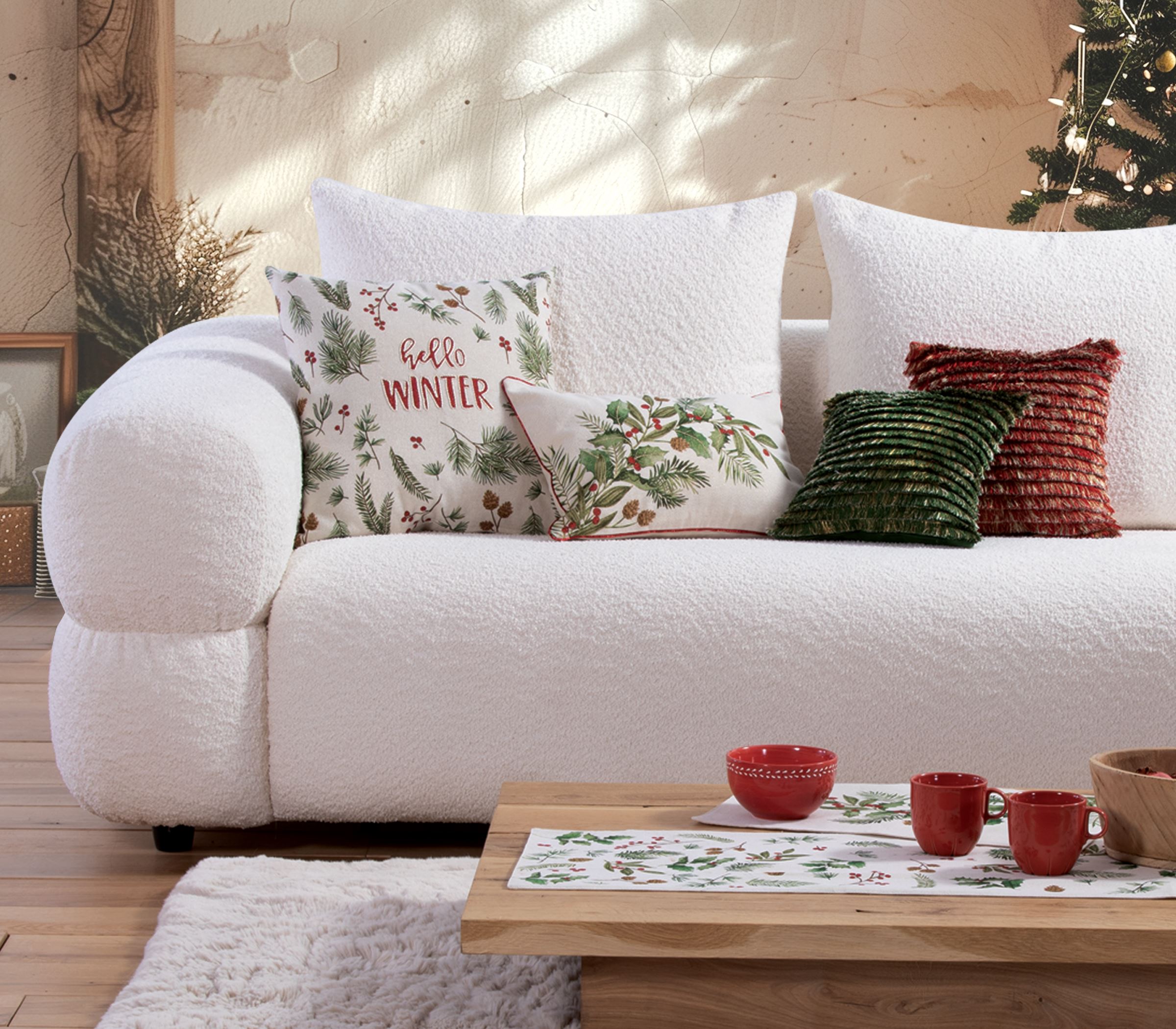 Nef-Nef Homeware Μαξιλάρι Hello Winter 30x30 RED - Image 4