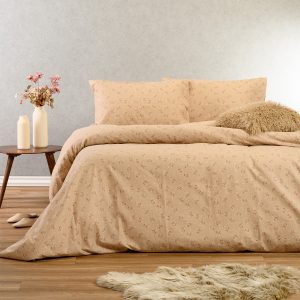 Melinen Home Σετ Σεντονια Φανελενια Υπερδιπλα Fay Beige (235X260) 235Χ260