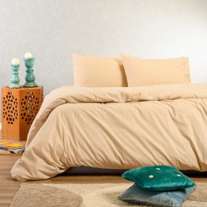 Melinen Home Παπλωματοθηκη Φανελενια Υπερδιπλη Owen Beige (225X245) 225Χ245