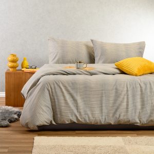 Melinen Home Σετ Σεντονια Φανελενια King Size (Λ) Trinity Grey (180X200+30) 270Χ260