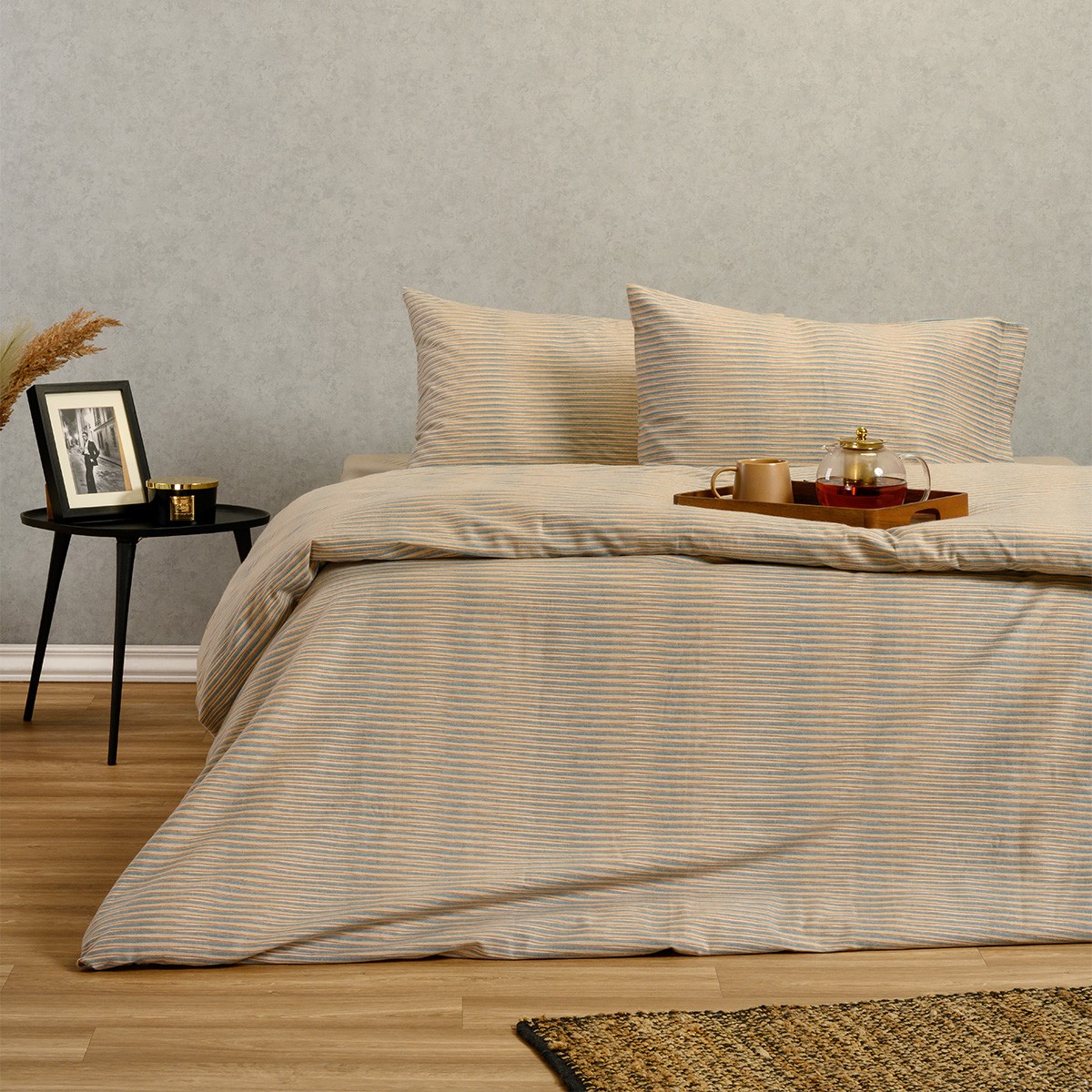 Melinen Home Σετ Σεντονια Φανελενια Υπερδιπλα Trinity Petrol (235X260) 235Χ260