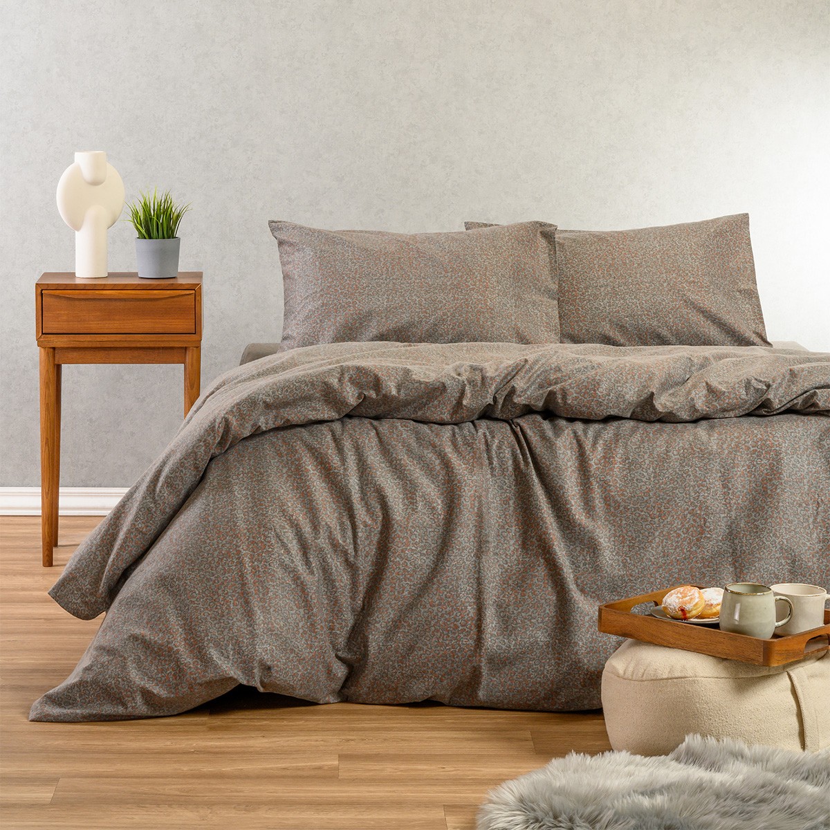 Melinen Home Παπλωματοθηκη Φανελενια Μονη Keshia Grey (165X245) 165Χ245