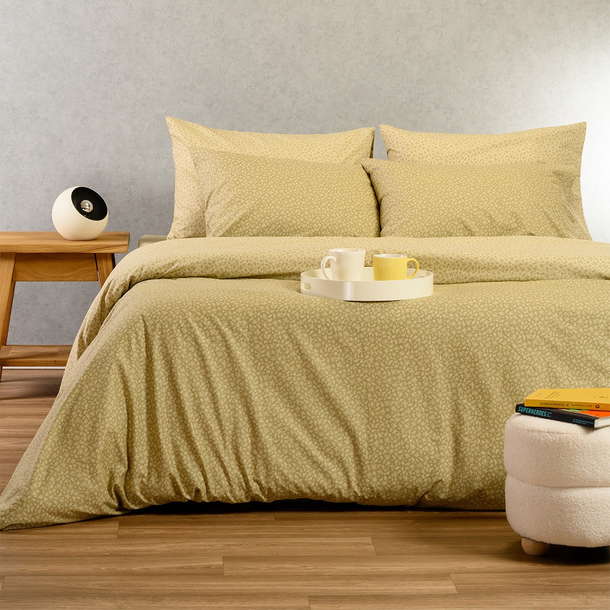 Melinen Home Σετ Σεντονια Υπερδιπλα Samuele Olive/Beige Ultra Line (235X270) 235Χ270