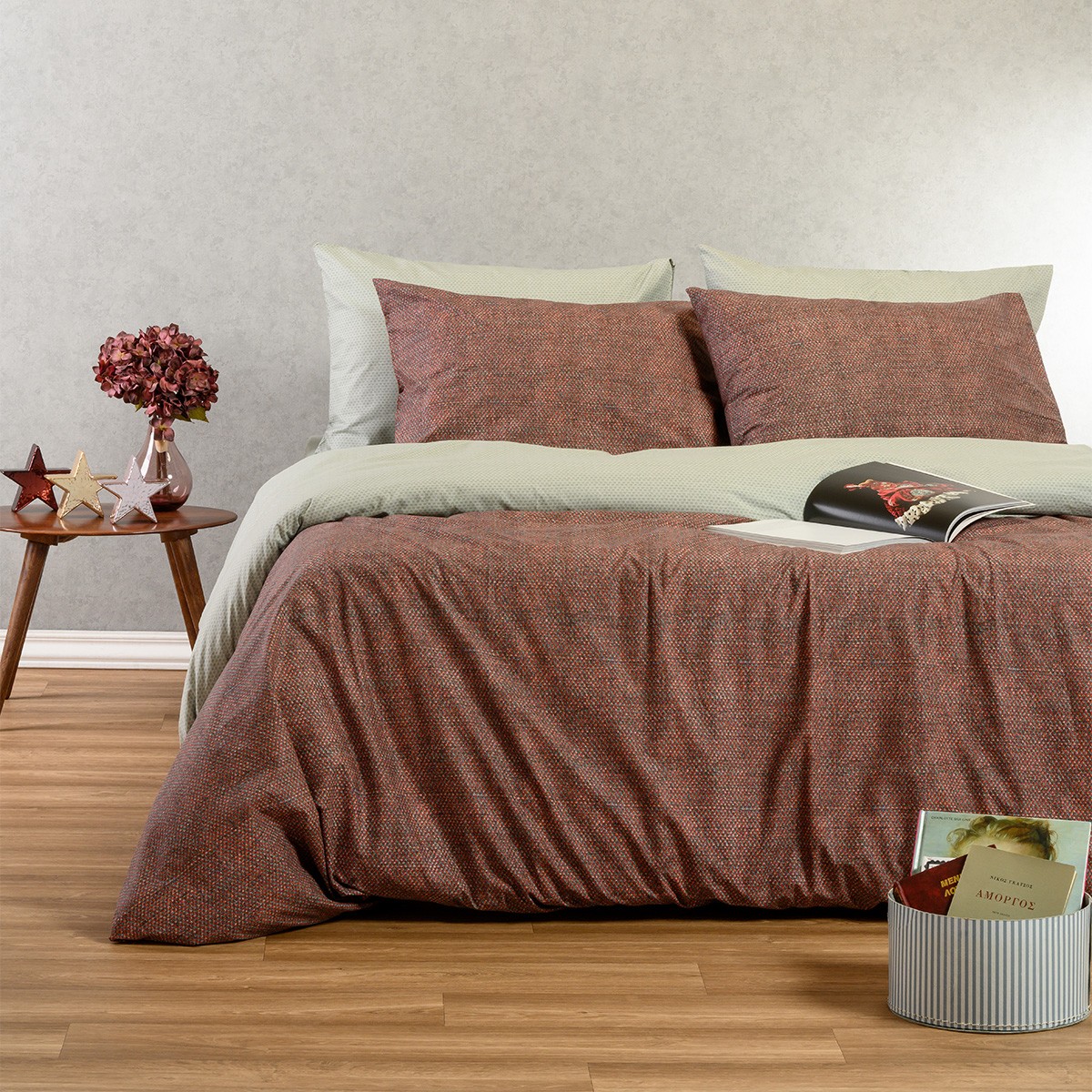 Melinen Home Παπλωματοθηκη Υπερδιπλη Luca Bordeaux Ultra Line (225X245) 225Χ245