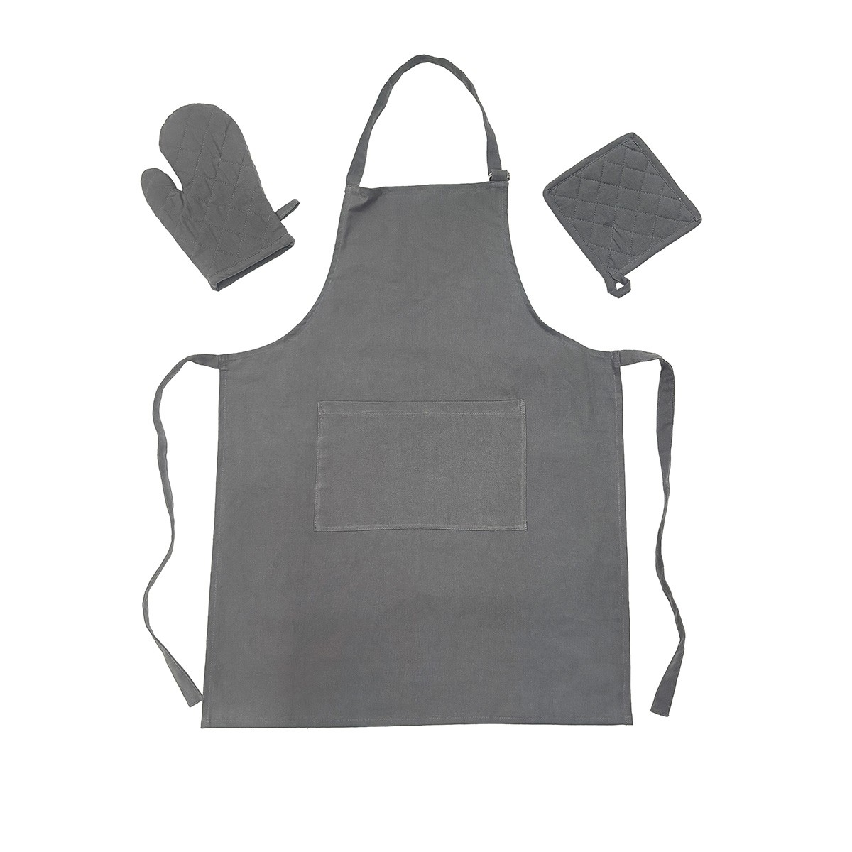 Melinen Home Σετ 3 Τεμ. Ποδια, Πιαστρα & Γαντι Zoe Dark Grey 18x28