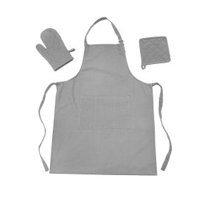 Melinen Home Σετ 3 Τεμ. Ποδια, Πιαστρα & Γαντι Zoe Light Grey 18x28