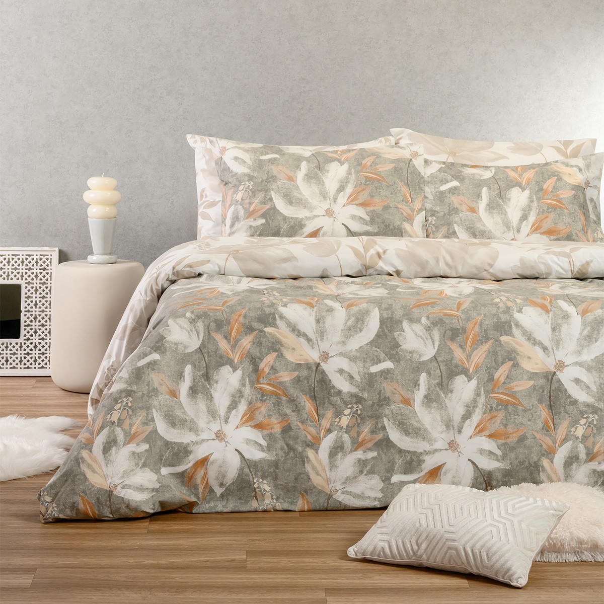 Melinen Home Σετ Σεντονια Διπλα Giulia Grey Casual Line (205X270) 205Χ270