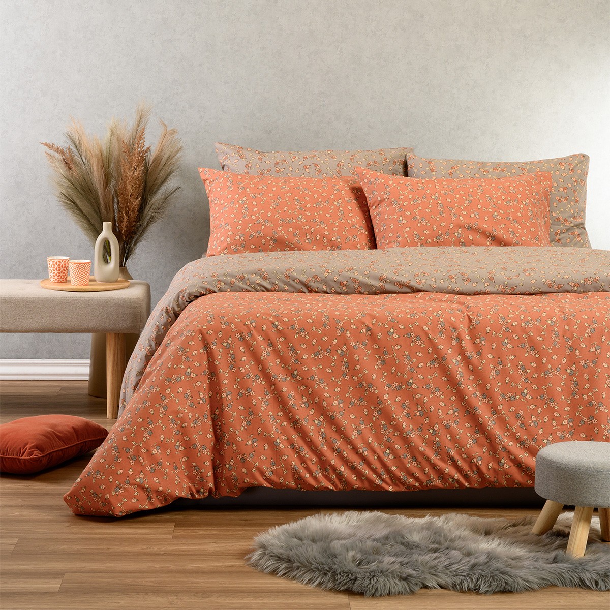 Melinen Home Σετ Σεντονια King Size Cesare Apricot Casual Line (260X270) 260X270