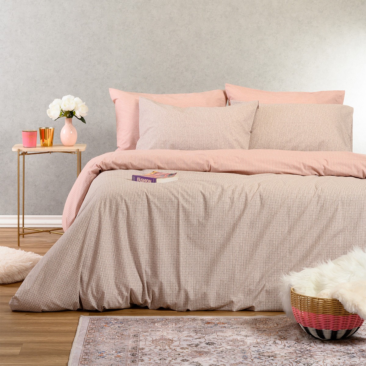 Melinen Home Σετ Σεντονια King Size Davide Rose Casual Line (260X270) 260X270