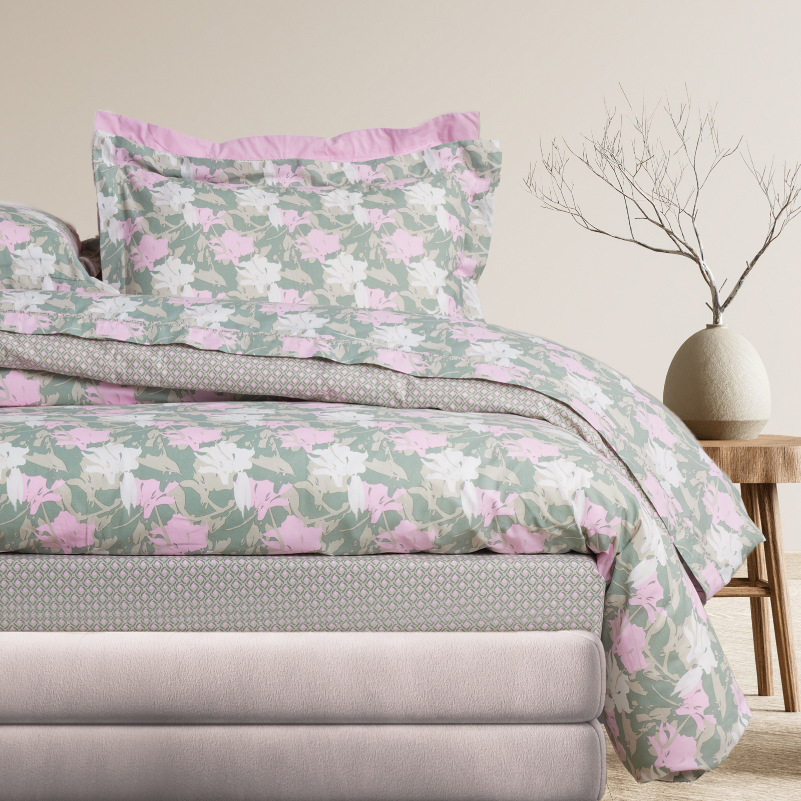 Das Home Σετ Παπλωματοθηκη Υπερδιπλη Daily 3175 Green - Pink Green - Pink