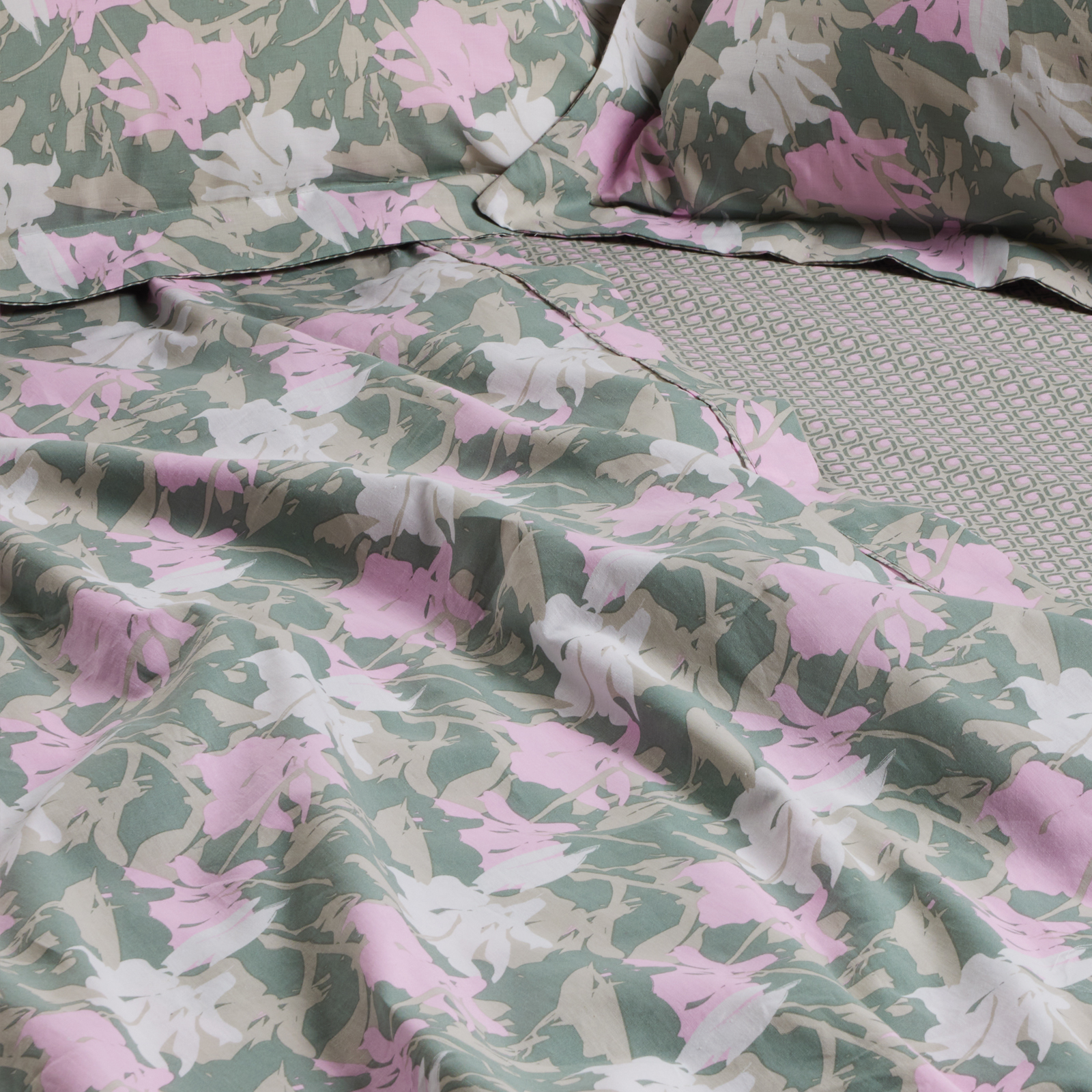 Das Home Σετ Παπλωματοθηκη Υπερδιπλη Daily 3175 Green - Pink Green - Pink - Image 2