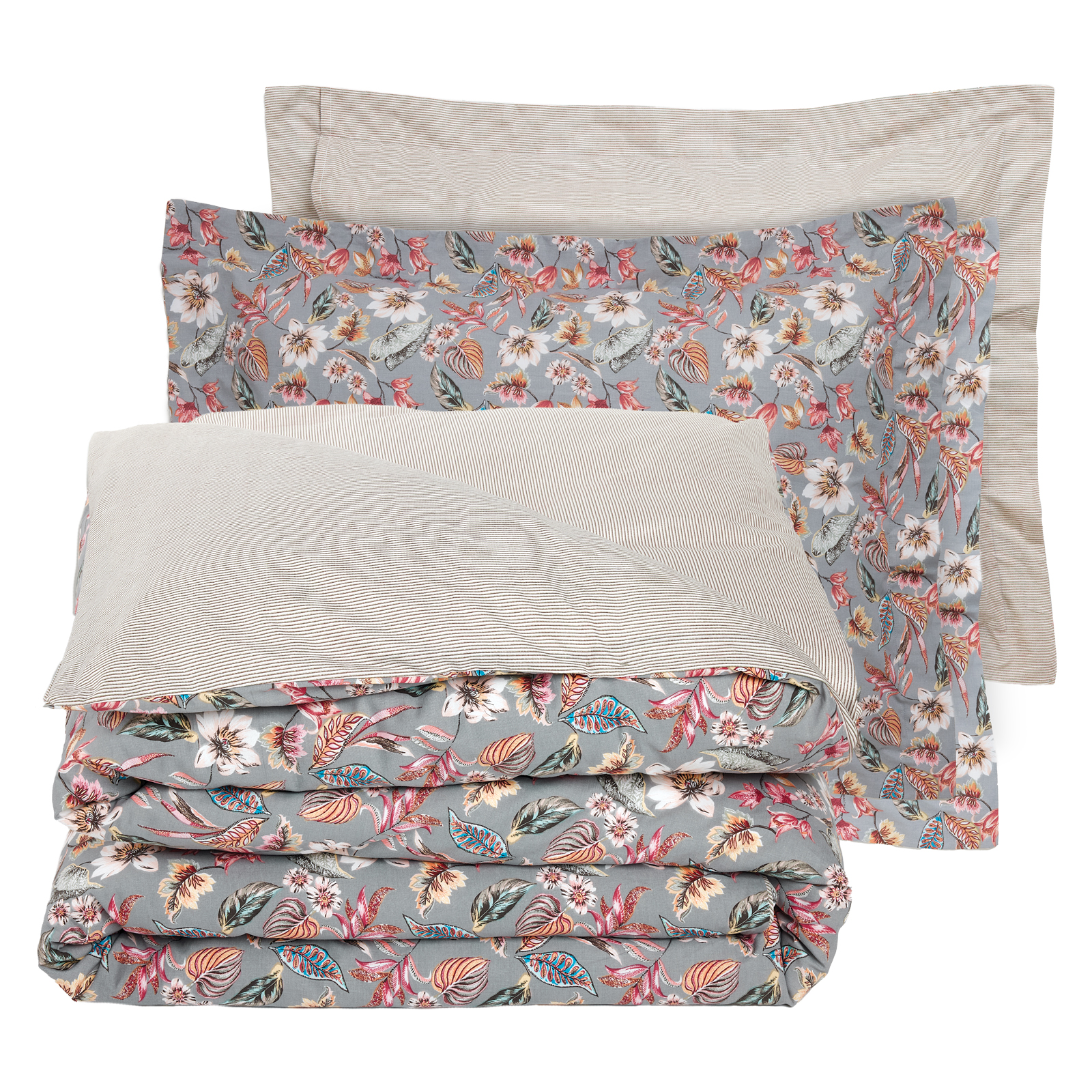 Das Home Σετ Παπλωματοθήκη Υπερδιπλή Daily 3176 Grey - Pink 220x240cm - 50x70+5cm 100% Cotton - Image 3