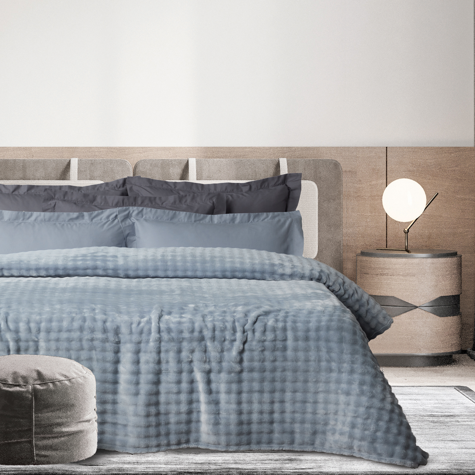 Das Home Κουβερτα Bubble Fleece 240Χ260 1371 Light Blue