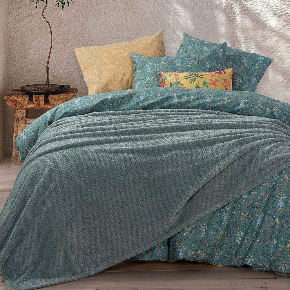 Nef-Nef Homeware Υπέρδιπλη Κουβέρτα Fleece Worth 220x240 Green - Image 2