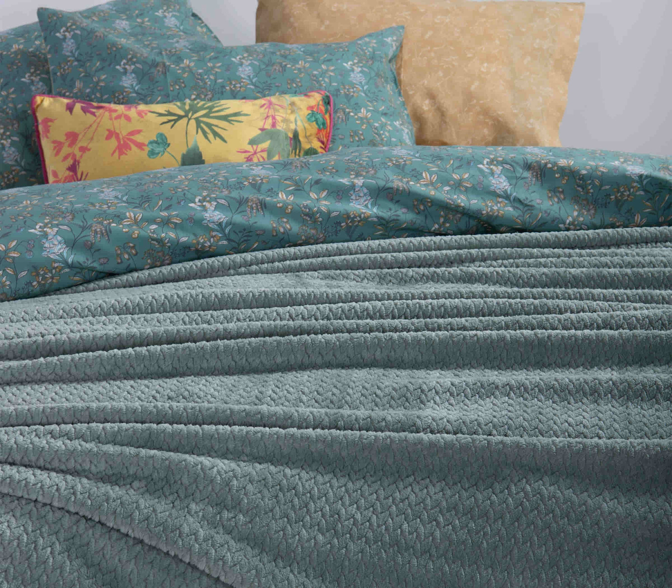 Nef-Nef Homeware Υπέρδιπλη Κουβέρτα Fleece Worth 220x240 Green - Image 3