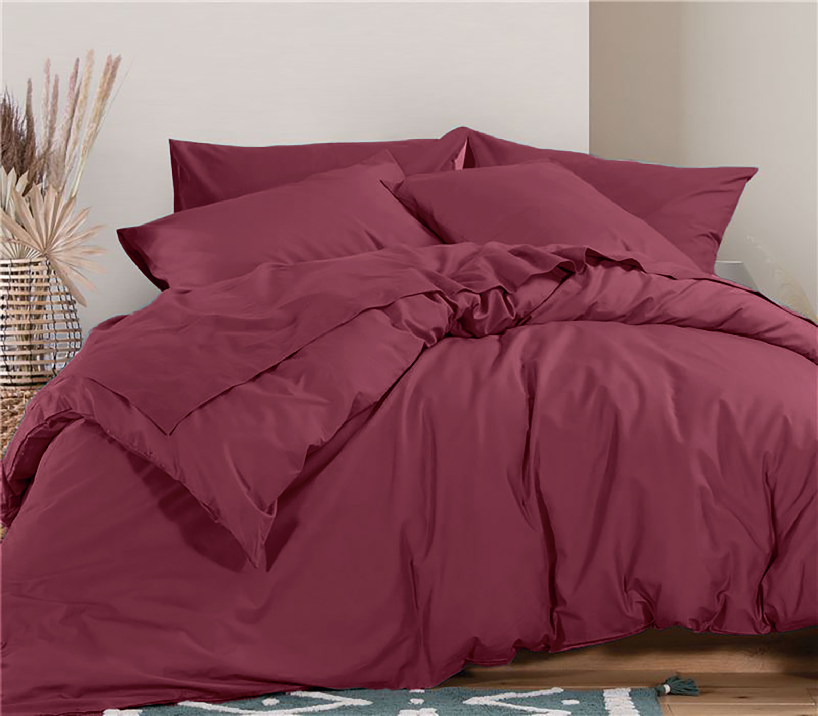 Nef-Nef Homeware Μονή Παπλωματοθήκη Basic-22 160x240 1218-BORDO