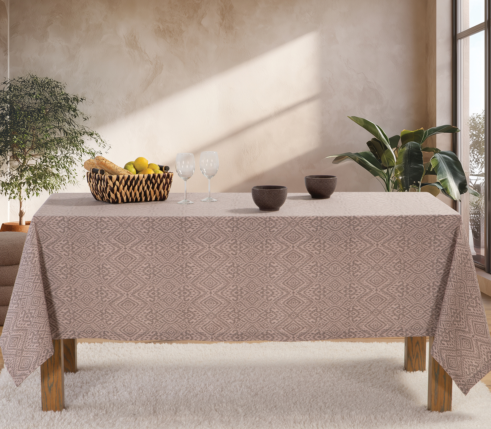 Nef-Nef Homeware ΤΡΑΠΕΖΟΜΑΝΤΗΛΟ ΒΑΜΒ-ΠΟΛ ORION 140X140 GREY