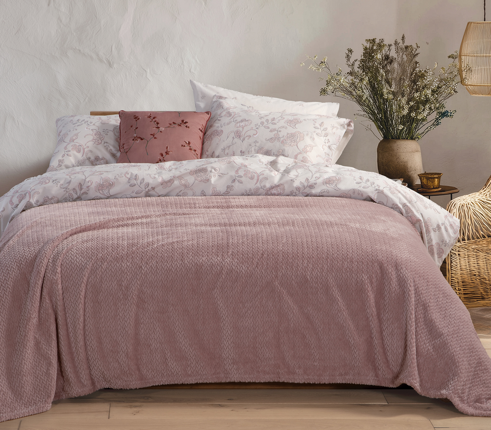 Nef-Nef Homeware Κουβέρτα Μονή Worth 160x220 MAUVE