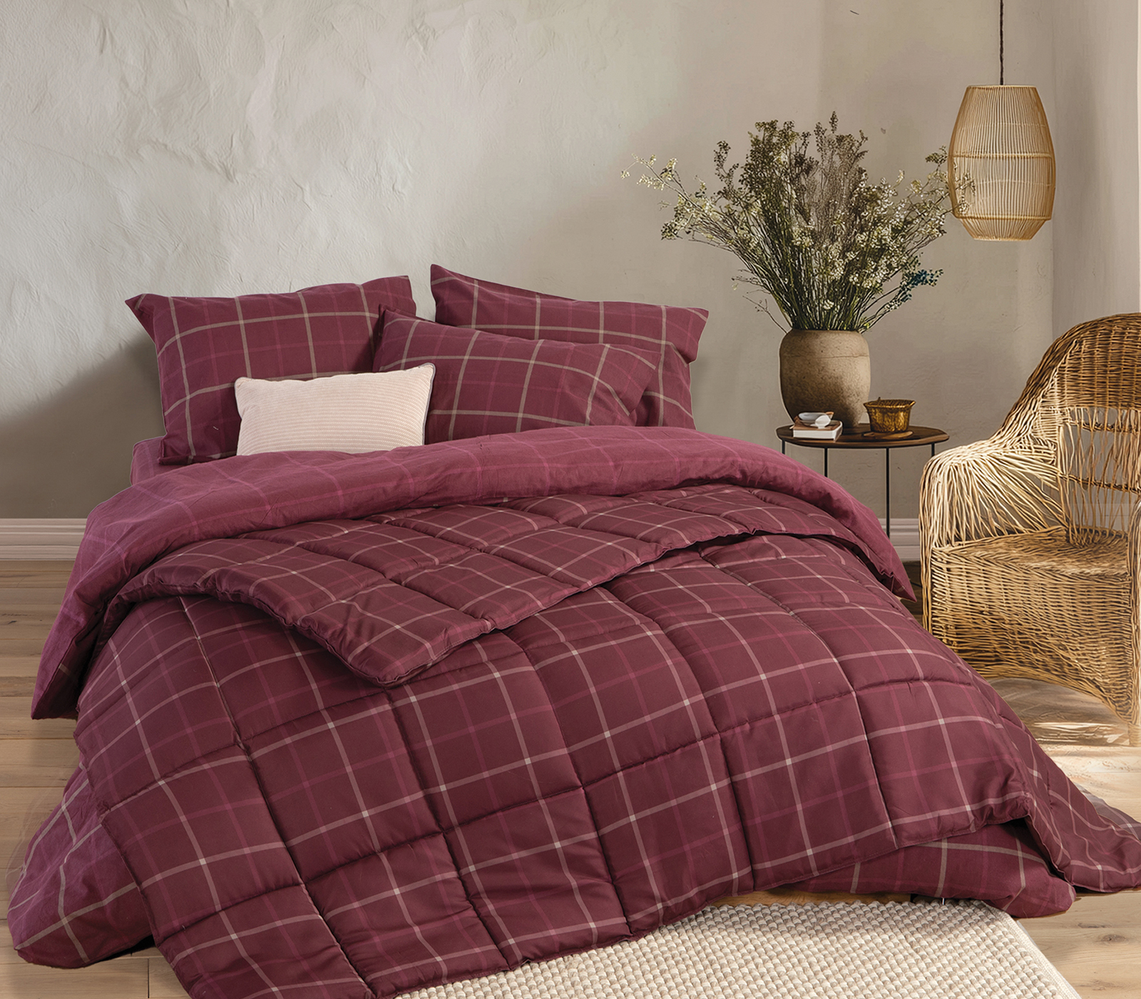 Nef-Nef Homeware ΠΑΠΛΩΜΑ ΜΙΚΡ-HOLLOW NAIBERG 240X220 BORDO