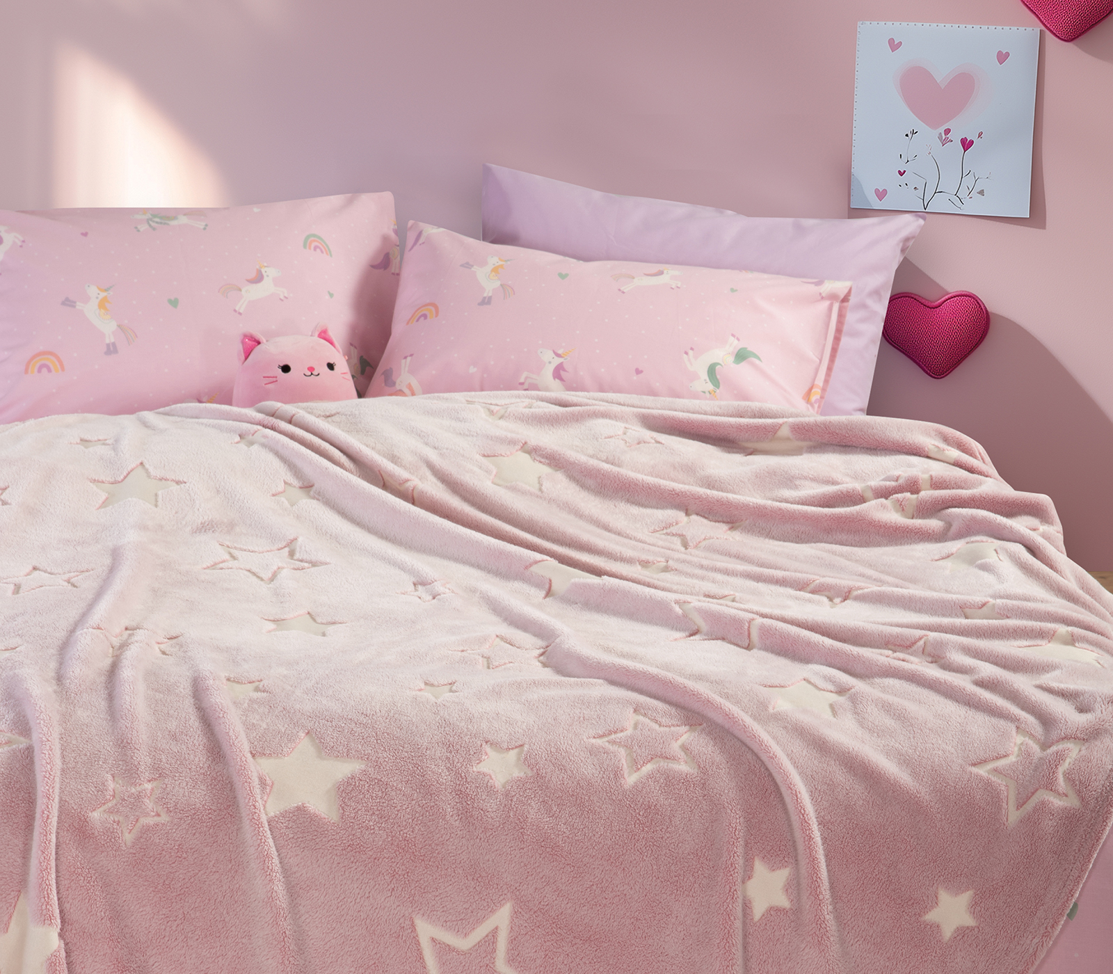 Nef-Nef Homeware ΚΟΥΒΕΡΤΑ ΠΟΛ.STARLIGHT 160X220 PINK