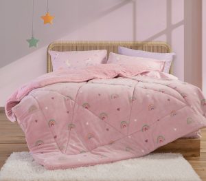 Nef-Nef Homeware Κουβερτοπάπλωμα ΠΟΛ.UNICORNS STYLE 160X220 LILAC