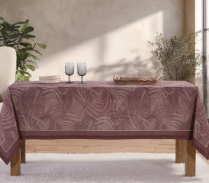 Nef-Nef Homeware ΤΡΑΠΕΖΟΜΑΝΤΗΛΟ ΒΑΜΒ.FERN 140X140 BORDO