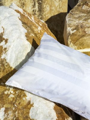 Nima Hotelling Μαξιλαροθήκη 52x73 - 300 Κλωστές Σατέν ρίγα 4,5cm - 100% Βαμβάκι Πενιέ Λευκό