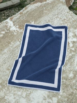 Nima Hotelling Πατάκι Μπάνιου 50x75 Dobby - Blue with White Border Μπλε