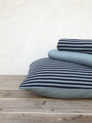 Nima Home Σετ Σεντόνια Υπέρδιπλα με Λάστιχο 160x200+30 / 240x260 / 2x52x72 cm - King – Suave Dark Blue – Μπλε – 100% Jersey Cotton