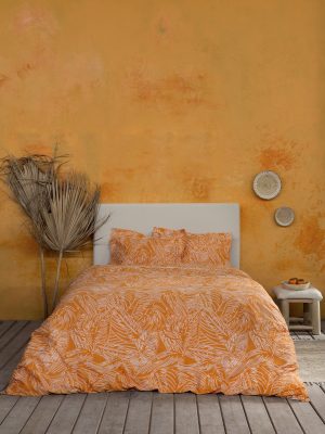 Nima Home Σετ Σεντόνια Υπέρδιπλα - Arbust Deep Orange Πορτοκαλί, Μπεζ