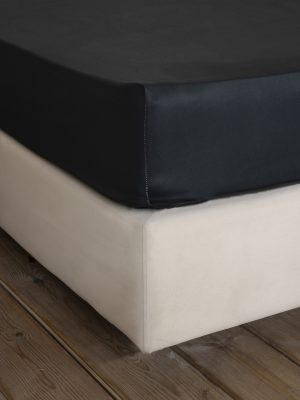 Nima Home Σεντόνι Μονό με Λάστιχο Superior Satin - Black Mαύρο