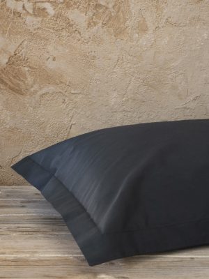Nima Home Μαξιλαροθήκες Oxford Superior Satin - Black Mαύρο