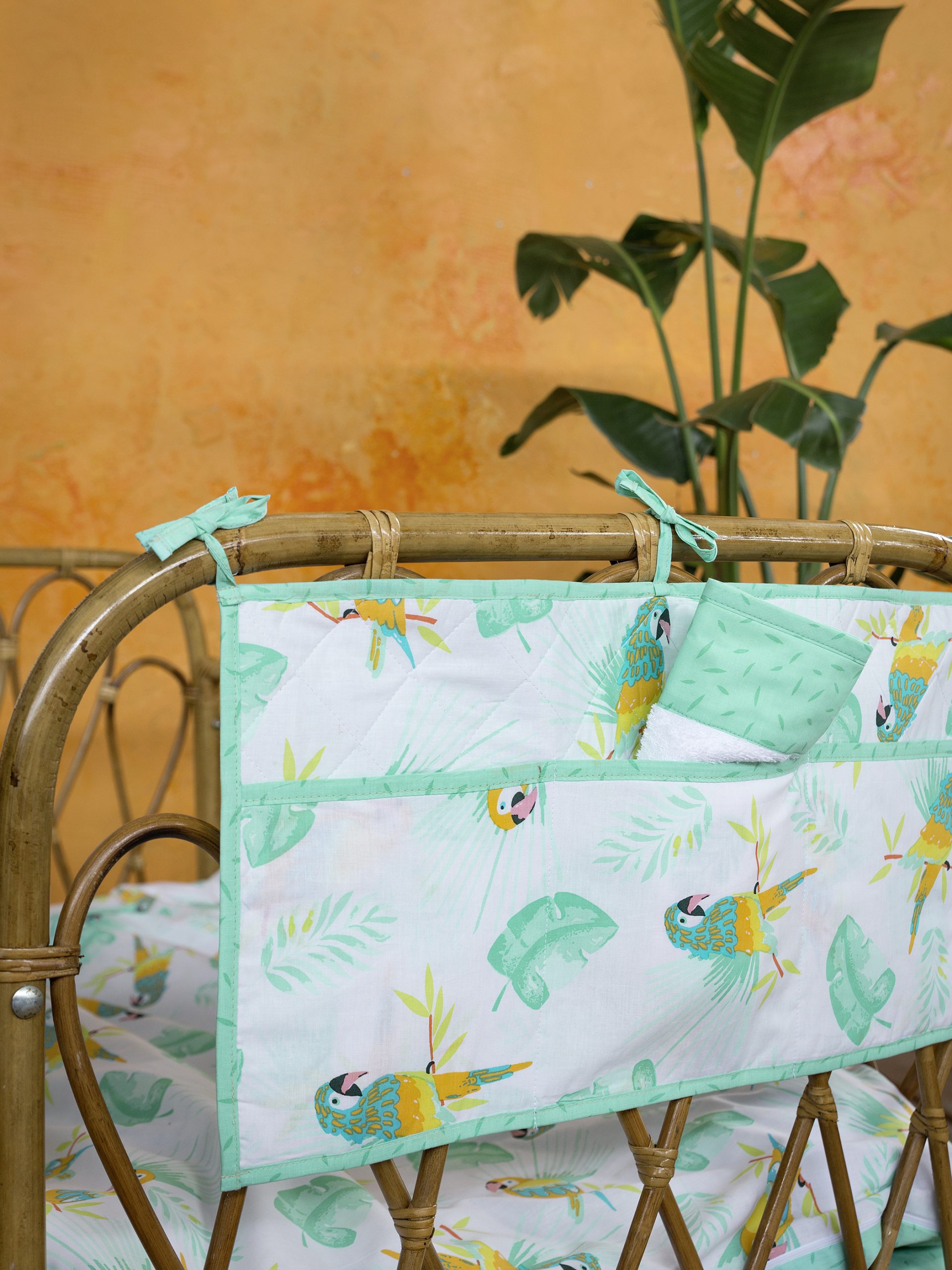 Nima Bebe Βρεφική θήκη οργάνωσης 60x30 - Macaw Λευκό, Πράσινο