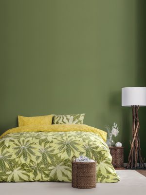 Kocoon Home Κουβερλί Υπέρδιπλο - Raellia Green Πράσινο, Μουσταρδί