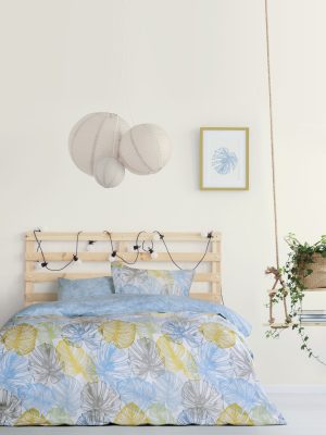 Kocoon Home Κουβερλί Μονό - Mostera Blue Μπλε