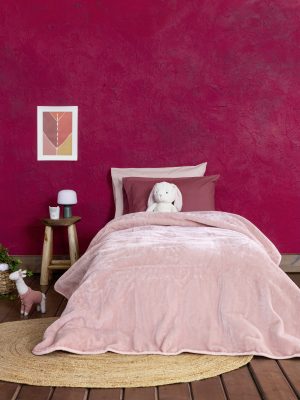 Nima Kids Κουβέρτα Βελουτέ Μονή 160x220 Coperta - Pink Ροζ