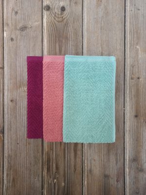 Nima Home Σετ Πετσέτες (3 x 30x50) - Bold A Πράσινο, Ροζ. Μωβ