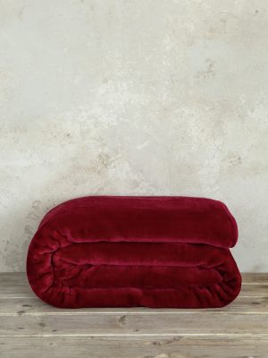 Nima Home Κουβέρτα Βελουτέ Υπέρδιπλη 220x240 Coperta - Red Κόκκινο