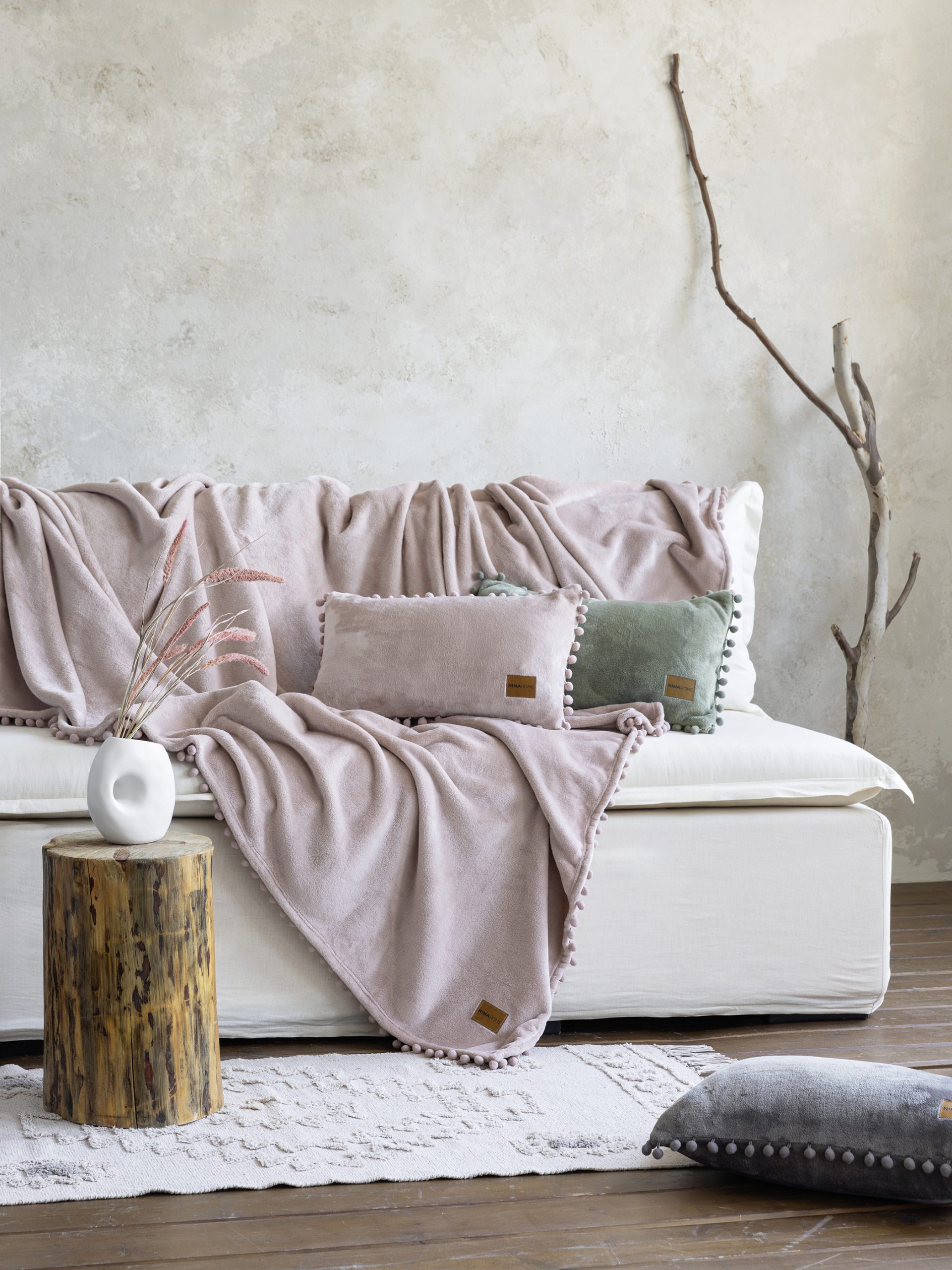 Nima Home Ριχτάρι 130x180 - Macia Nude Ροζ