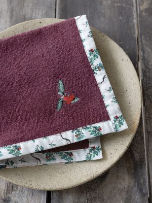 Nima Home Πετσέτα Κουζίνας 40x40 - Cranberry Love Μπορντώ