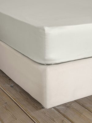 Nima Home Σεντόνι Υπέρδιπλο με Λάστιχο Superior Satin - Fog Beige Μπεζ