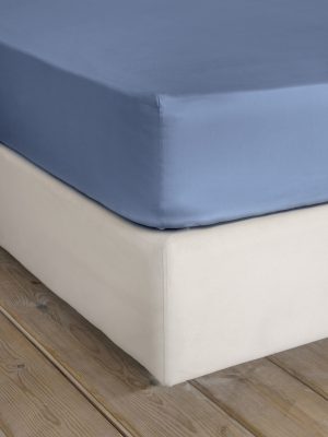 Nima Home Σεντόνι Υπέρδιπλο με Λάστιχο Superior Satin - Shadow Blue Μπλε